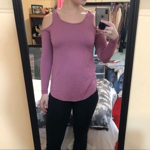 Pink long sleeve shirt with bare shoulders!